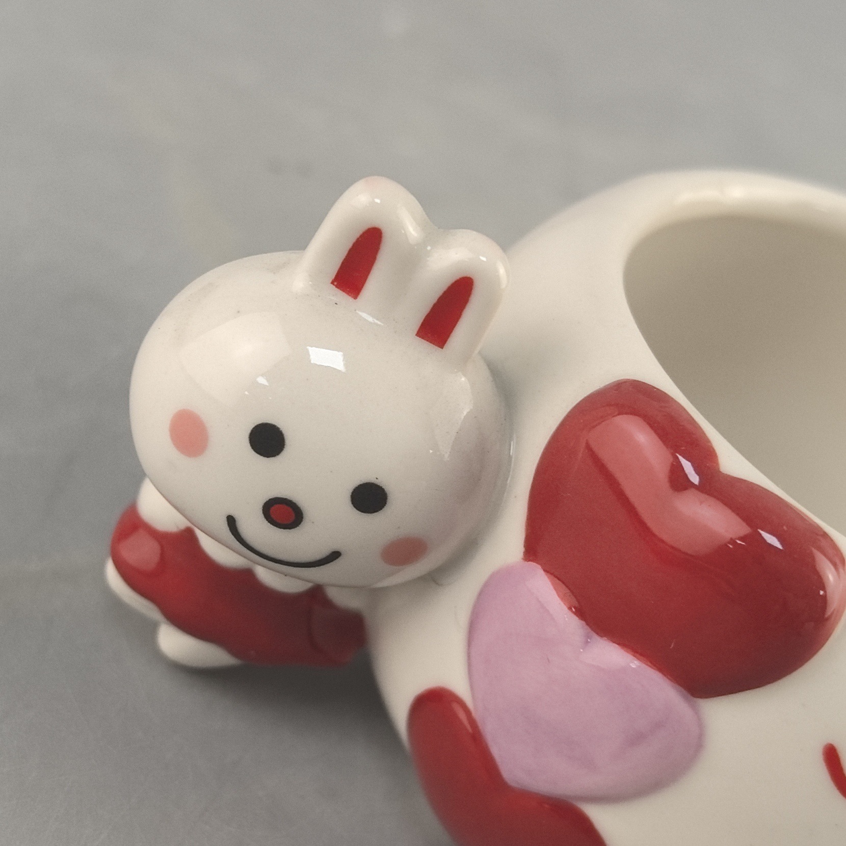 Regalo de graduación de alto valor facial lindo conejo mango mini marca taza de personalidad creativa casera taza de pareja