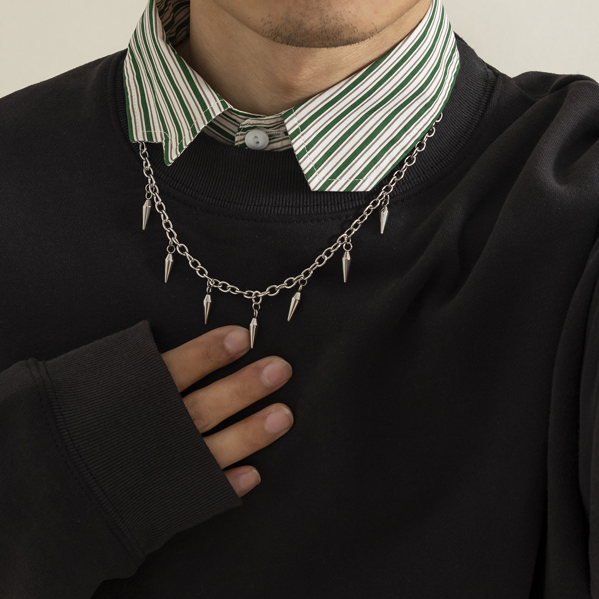 Einfacher Stil Geometrisch Titan Stahl Halskette Polieren Edelstahl Halsketten display picture 4