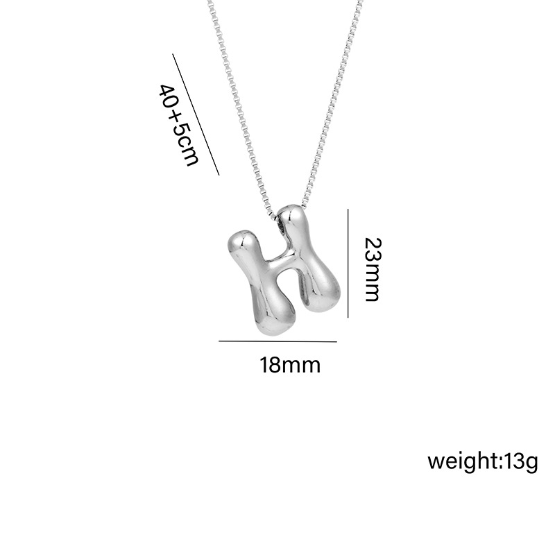 12g Weight Vacuum Plating Gold Plating Process White Gold Plated Plating Material Copper Pendant Material Pendant Necklace Classification Copper Chain Material 1 Piece Quantity Daily Occasion Copper Material Letter Pattern Women's Gender Plating Design Basic Style Copper White Gold Plated Basic Plating Letter Pendant Necklace 8