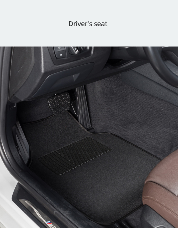 Universal 4-piece set of car floor mats, dirt-resistant carpet for the interior, driver's seat protection mat