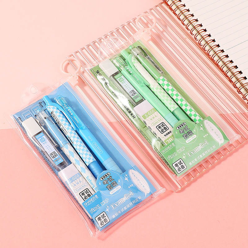 Gel Pen de alta apariencia Examen de prensa especial 2B recubierto traje de lápiz negro chica corazón estudiante pluma de agua