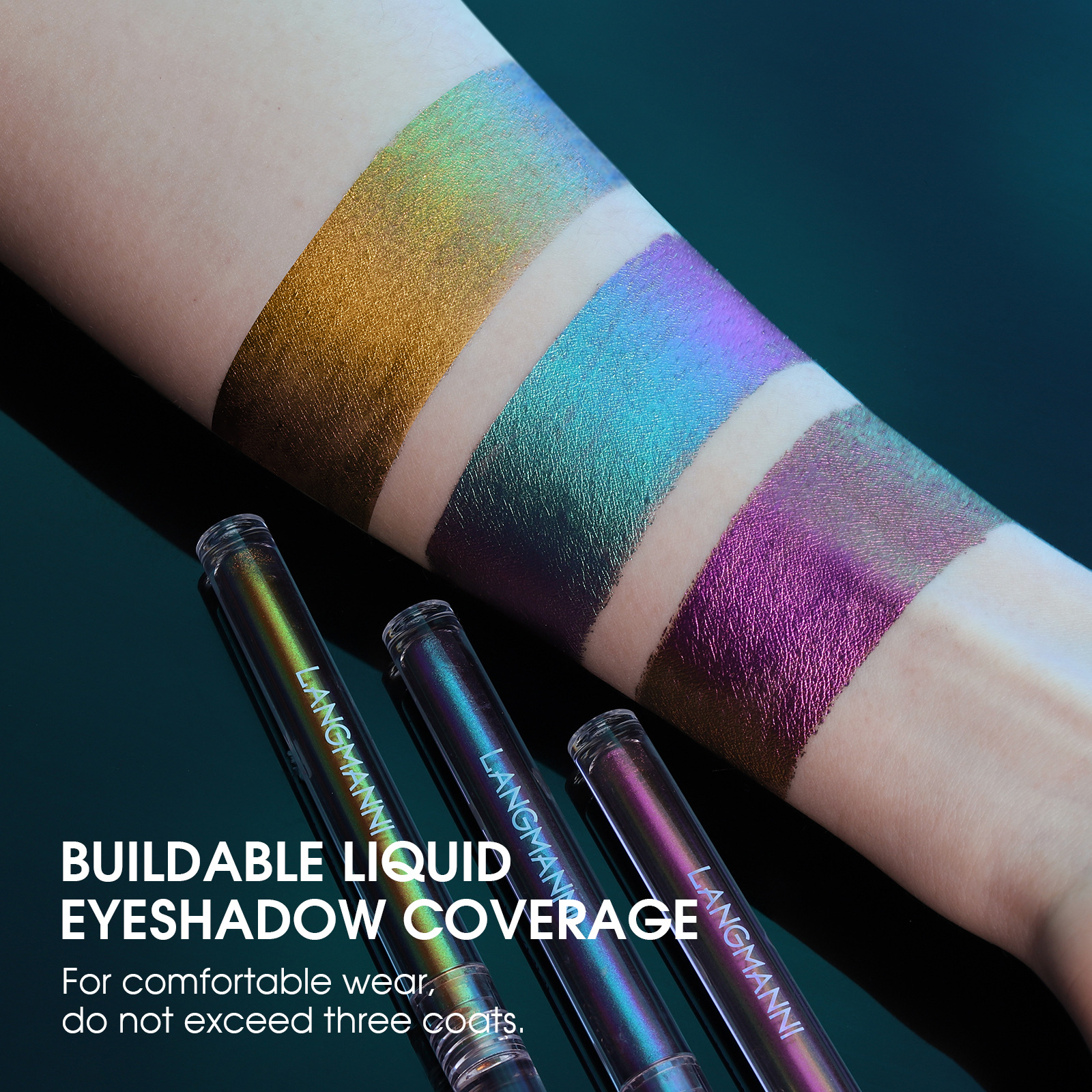 Langmanni Single Chameleon Liquid Eyeshadow shines with eyeshadow liquid eye makeup undefined