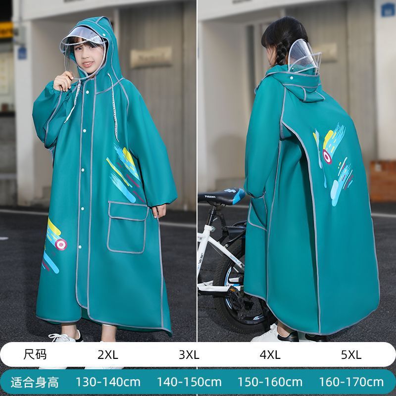儿童雨衣男女孩长款全身防暴雨初中小学生自行车上学专用大童雨披|undefined