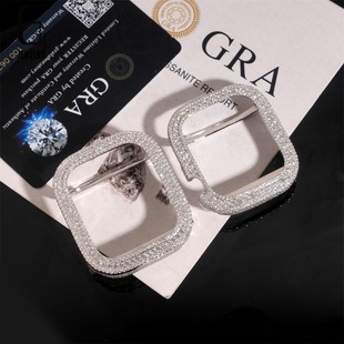 New 925 Silver Full-Set Moissanite Apple Watch Accessory Case Fashion Matching Item Package Installation Certificate