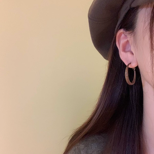 3cm Yadan color earrings, a pair of S925 silver needles