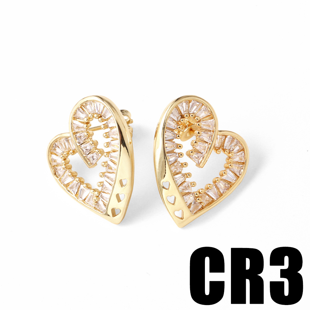 All Seasons Season 1 Pair Cute Heart Shape Enamel Plating Copper Drop Earrings