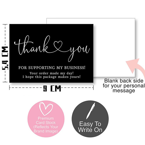 Cross-border wholesale black thank you gift card packaging in English