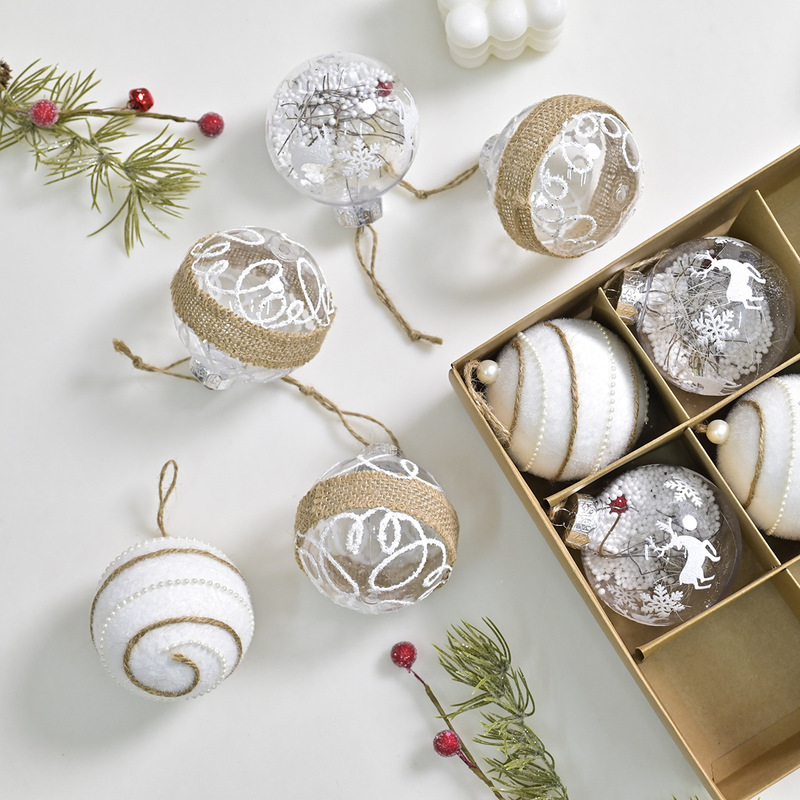 新しい透明金粉グリッタークリスマス装飾クリエイティブリネンクリスマスボールクリスマスツリー装飾パーティーペンダント|undefined