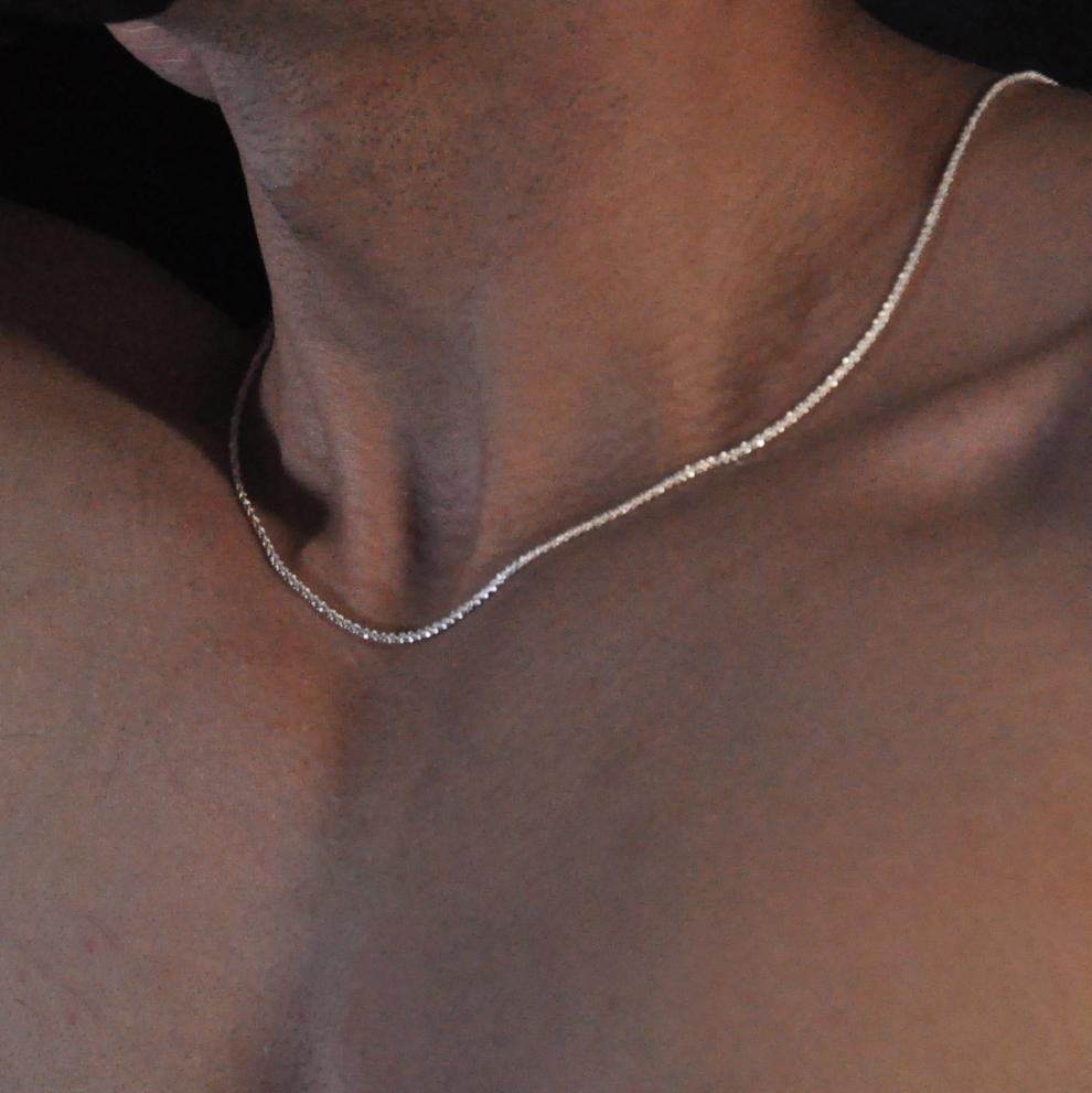 10g Weight Vacation Classic Style Solid Color Alloy Polishing Men's Chain Necklace Necklace Men Necklace Sets