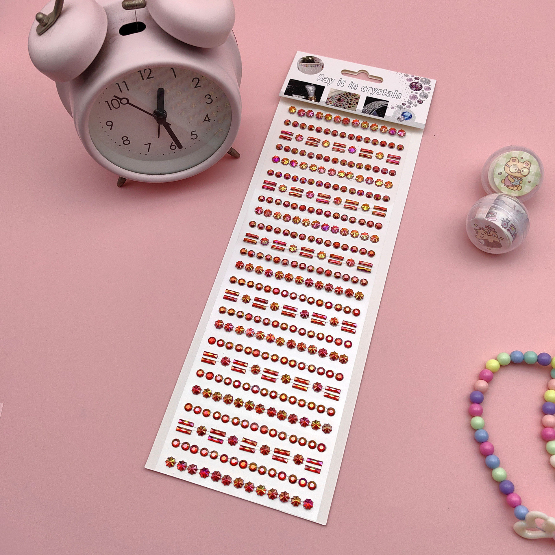 Coloridas pegatinas de flores de hielo para niños gema de diamantes de color AB pegatinas de cristal acrílico de juguete princesa pequeñas pegatinas al por mayor