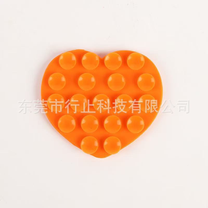 现货爱心双面硅胶吸盘手机自粘牢固多功能手机支架车载固定器跨境|undefined