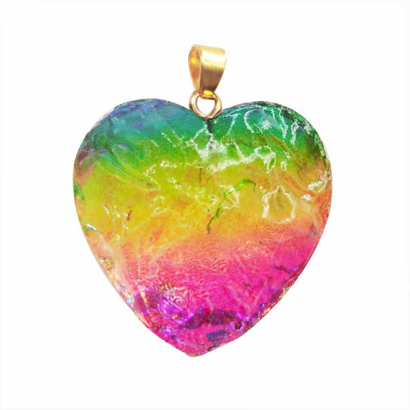 Streetwear Heart Shape Artificial Crystal Glass Plating Charms display picture 3