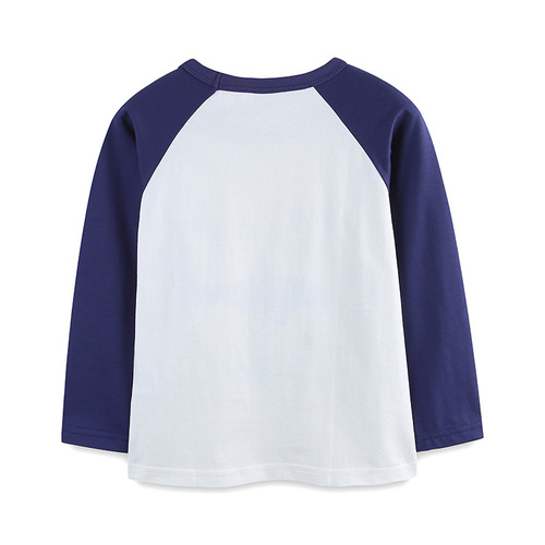 European and American Style Boys' Long-Sleeve T-Shirt Autumn Knit Cotton Children's T-Shirt Fashion Print Middle and Small Children's Sports Top