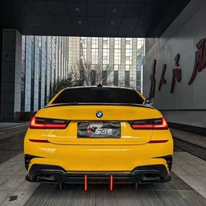 19+ BMW 3 seriyası G20 G28 işıqlı arxa diffuzor, bamper dəsti modifikasiyası