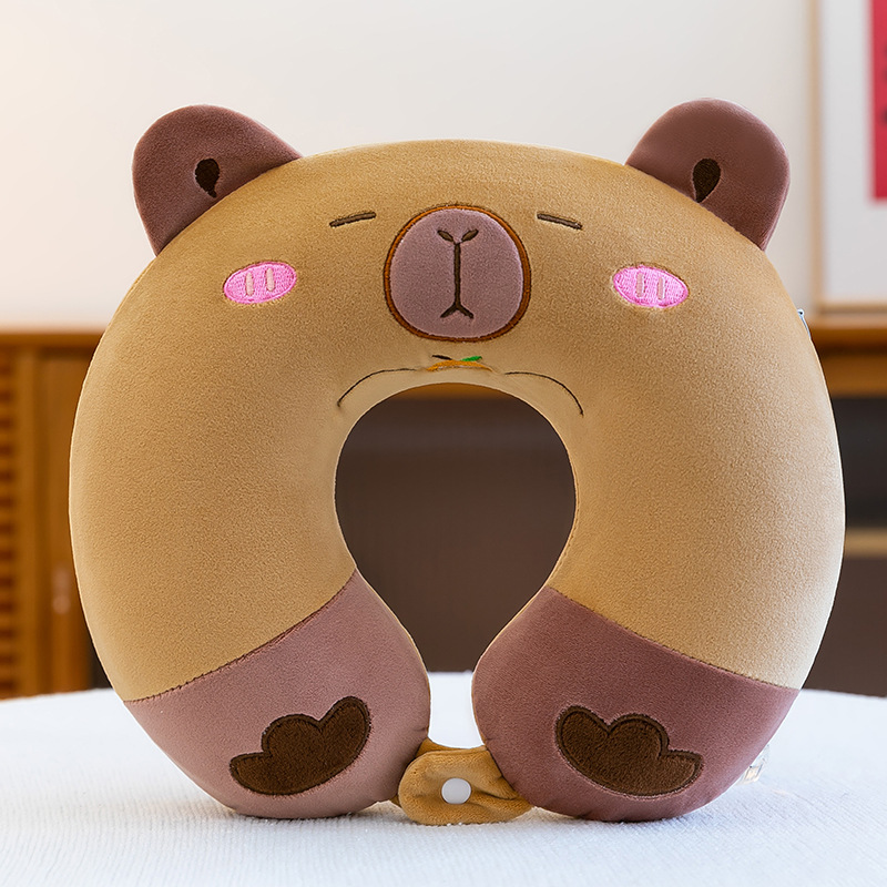 Nueva memoria de dibujos animados Almohada cuello de algodón Almohada en forma de U Almohada de viaje Siesta artefacto Oficina Dormir almohada almohada cuello protector
