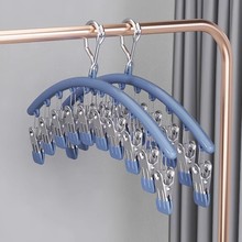 不锈钢袜子夹多夹子防风无痕家用晾内裤衣架10夹多功能晒袜子神器