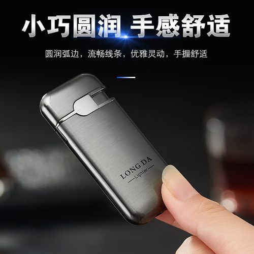 Blue flame straight into the compact portable windproof gas lighter for moxibustion cigar pipe simple style gift gift