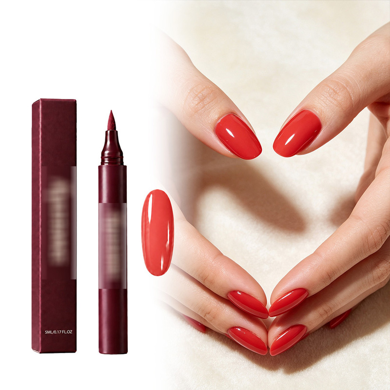 Nail art painting pen (orange-red), for freehand drawing of unique designs, creating personalized nail art with clear lines
