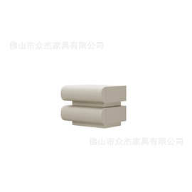 奶油风床头柜极简网红简约现代月半弯感应灯卧室落地储物柜