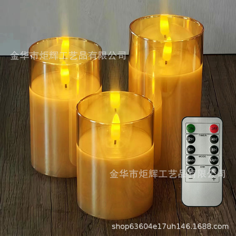 Glass electronic candle