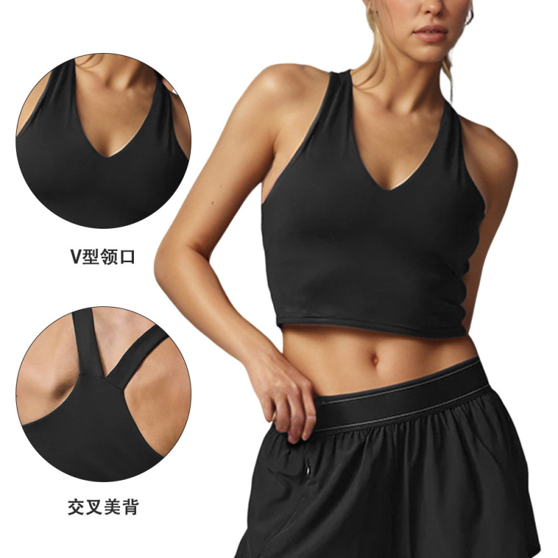 Hot Alo Bra Vest Outdoor Sports and Leisure with Chest Pad I-Shaped Beautiful Back Sports Vest High Strength Shockproof