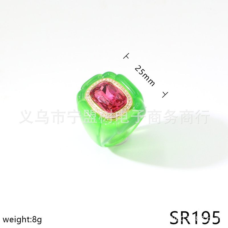 【新品】果冻爱心夹扣蓝色耳钉C字粉色耳钉蓝色红色爱心戒指套装|undefined