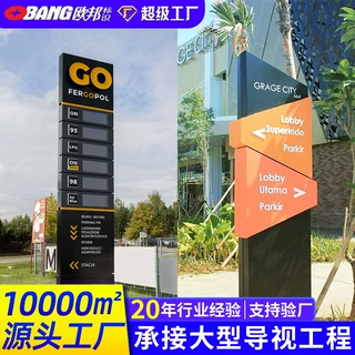 跨境导视牌定制大型立式不锈钢指示牌公园户外方向指引牌导示标识