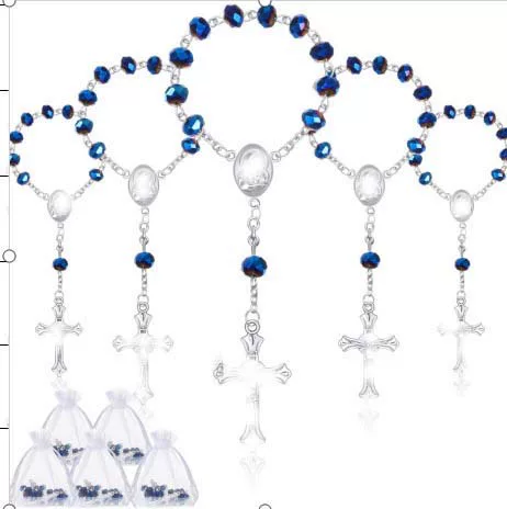 Cross-Border Hot-Selling Crystal Bracelets, Rosary Beads, Communion and Baptism Beaded Bracelets, Car Pendants, Support for Sample Production, Factory Direct Sales