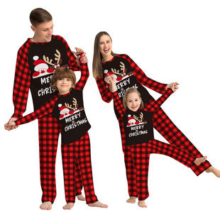 Нарукавники, рождественский комплект, детская пижама для мальчиков, европейский стиль, семейный стиль, длинный рукав