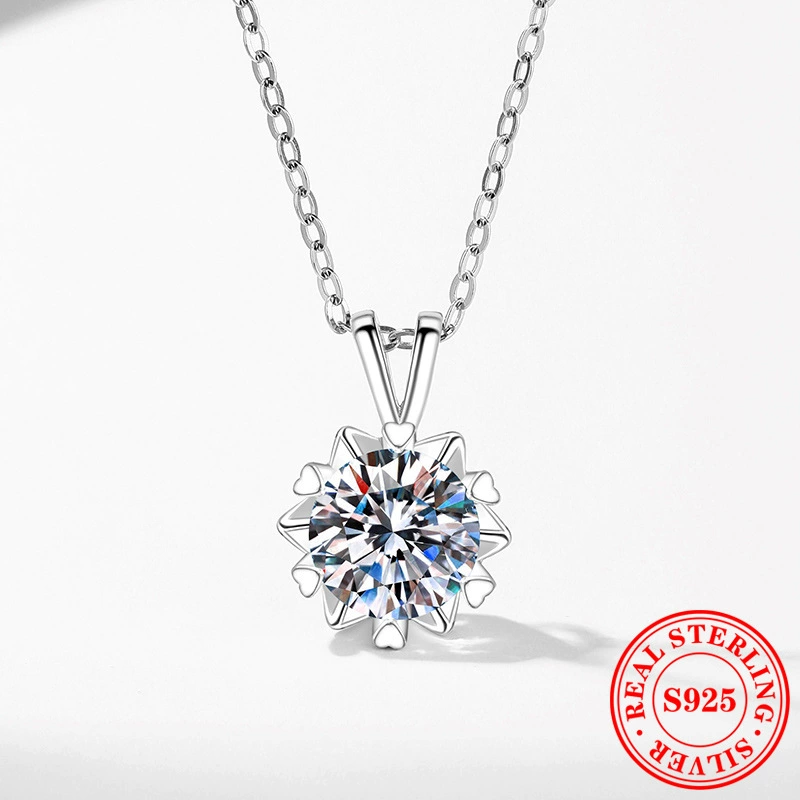 S925 стерлинговое серебро с подвеской ожерелье одной карат муассанитовой ключицы