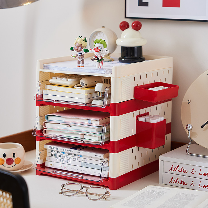 Estante de almacenamiento de escritorio tipo cajón multicapa para organizar archivos de libro estante de almacenamiento de escritorio de estudiantes de oficina
