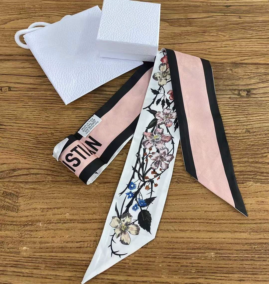 Silk fuchsia belt, handle, bag, hair band, headband, scarf