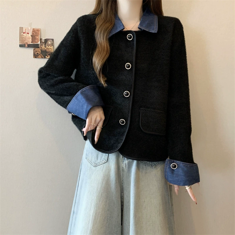 Женский кардиган KANING из искусственной шерсти, не скатывающийся, новая модель осень 2025, укороченный топ