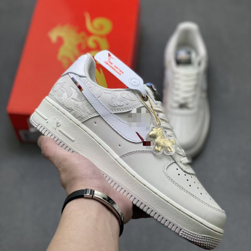 2026 Pure Original Putian Pure White New Model Af1 Wheat Color Black Warrior Men's Shoes Year of the Horse Limited Edition Red Women's Sneakers