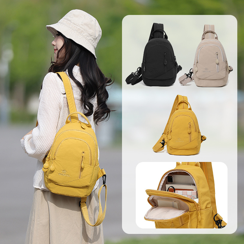 Masha Family's New Cross-Border Multifunctional Backpack for Women, Lightweight Casual Outdoor Chest Bag, Fashionable Single-Shoulder Crossbody Bag