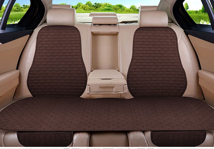 Neutral Car Seat Cushion Four-Season Single-Piece Three-Piece Set Free of Binding Non-Slip Breathable Seat Cushion Seat Cover Linen Brick Seat Cushion