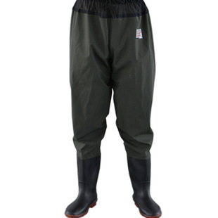 Thickened Wading Pants for Fishing, Plus-Size Men's One-Piece Rain Boots, Waist-High Fishing Pants with Extended Length