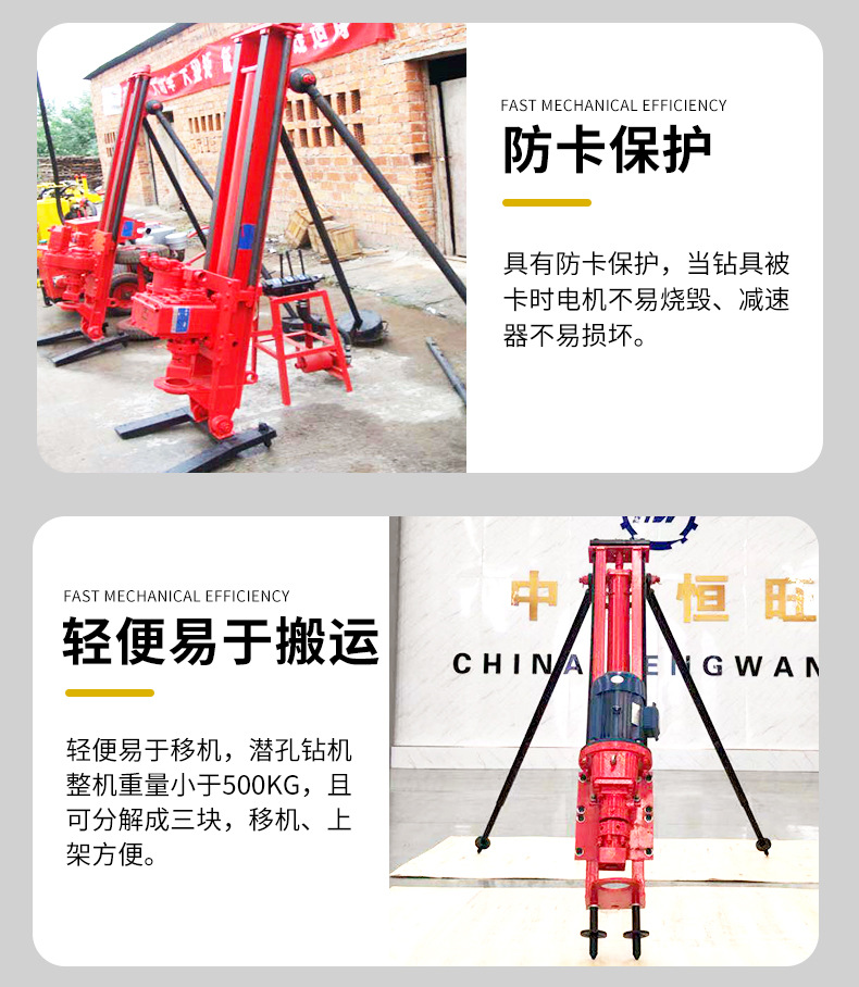 товар из китая 气动潜孔钻机25米深石方工程炮孔凿岩钻机yq100型潜孔钻机