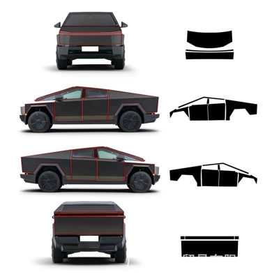Cross-border Tesla pickup truck Cybertruck special TPU bright black car jacket full car paint mask protective film