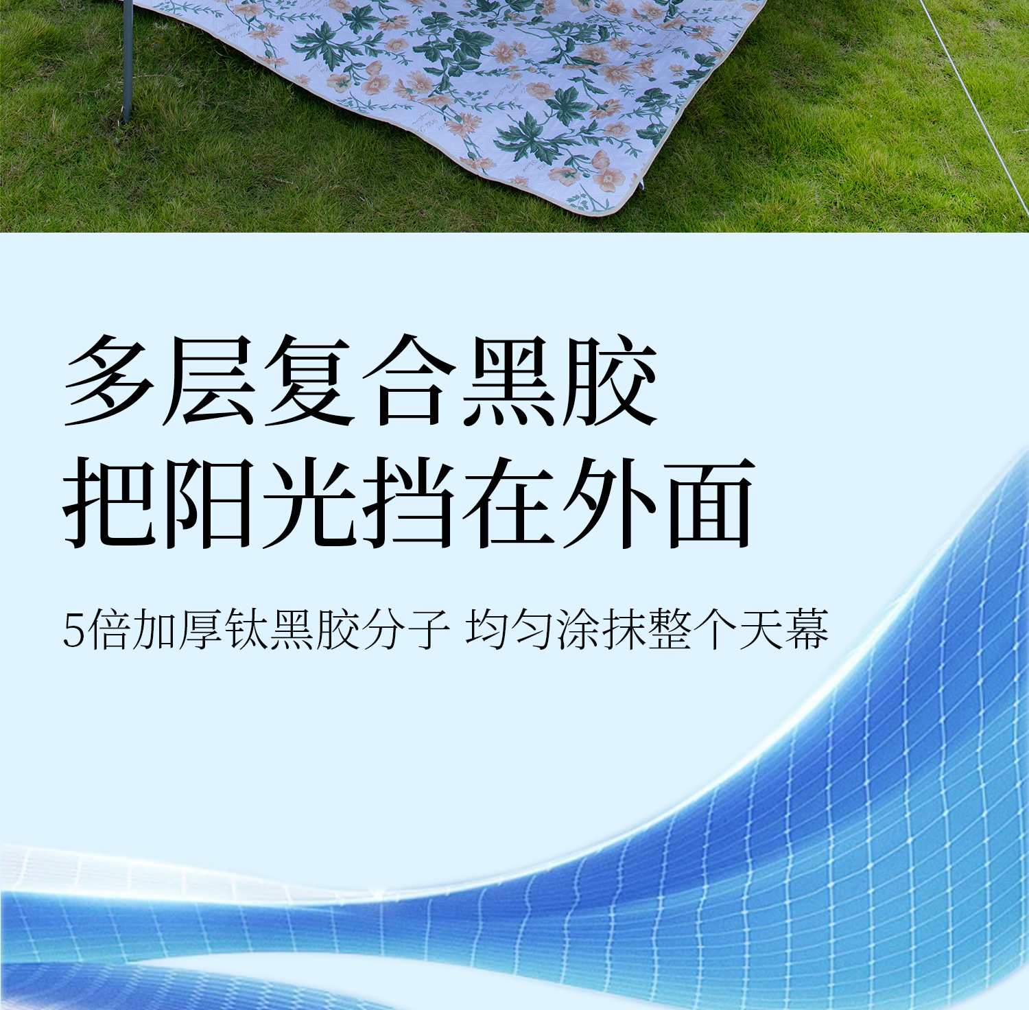 Mountain Guest's New Titanium Black Plastic Canopy Camping Style Outdoor Portable Outdoor Canopy Is Wind-Proof, Rain-Proof and Uv-Proof