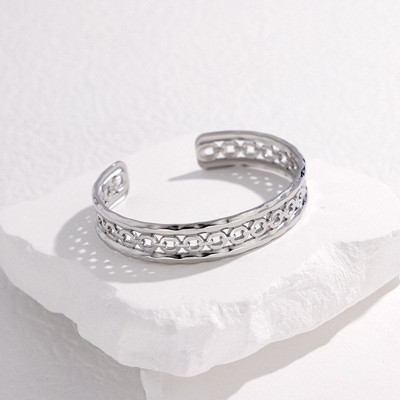 304 Stainless Steel Material Geometric Pattern Women'S Gender Fashion Geometric 304 Stainless Steel 18K Gold Plated Stainless Steel Bracelets In Bulk