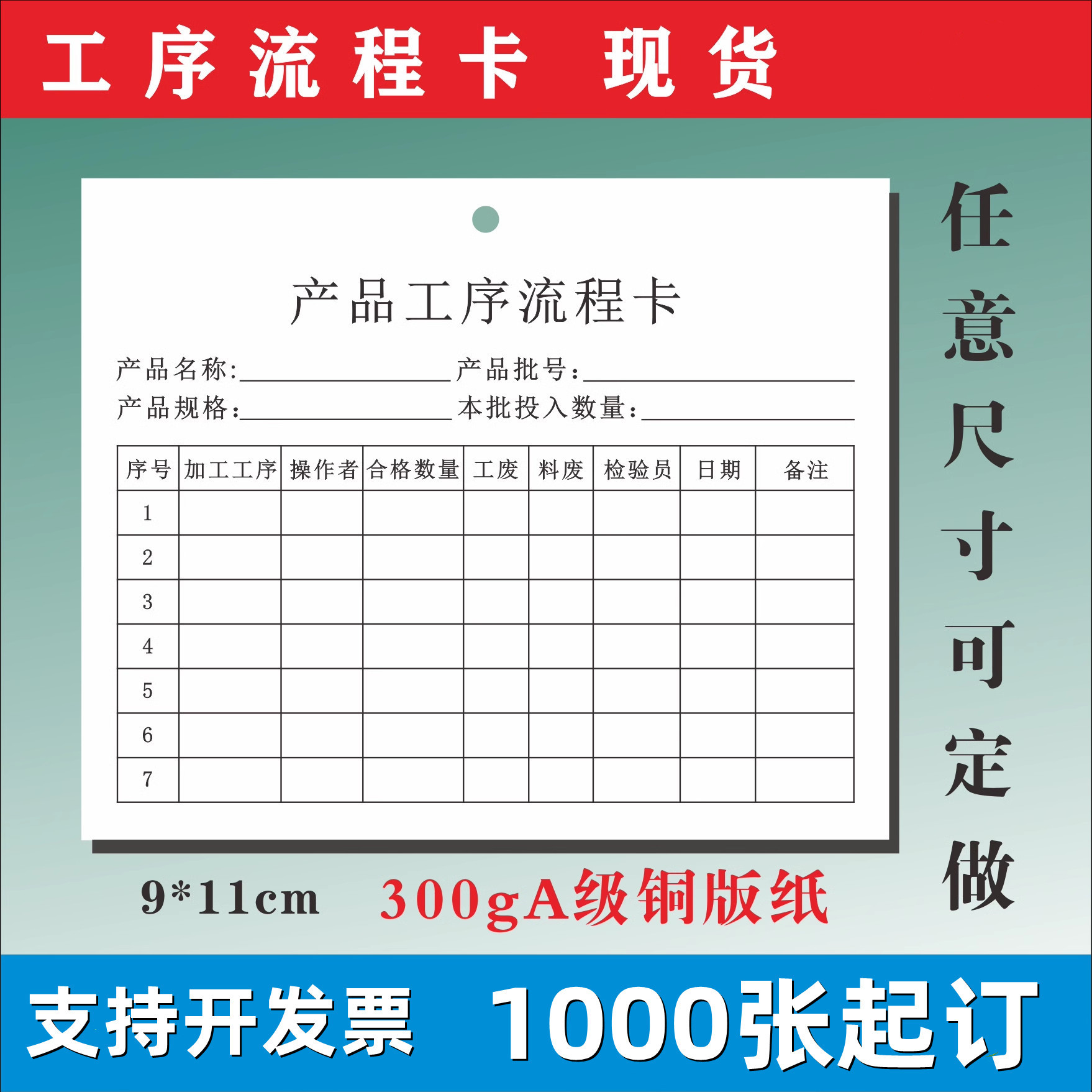 Product process flow card