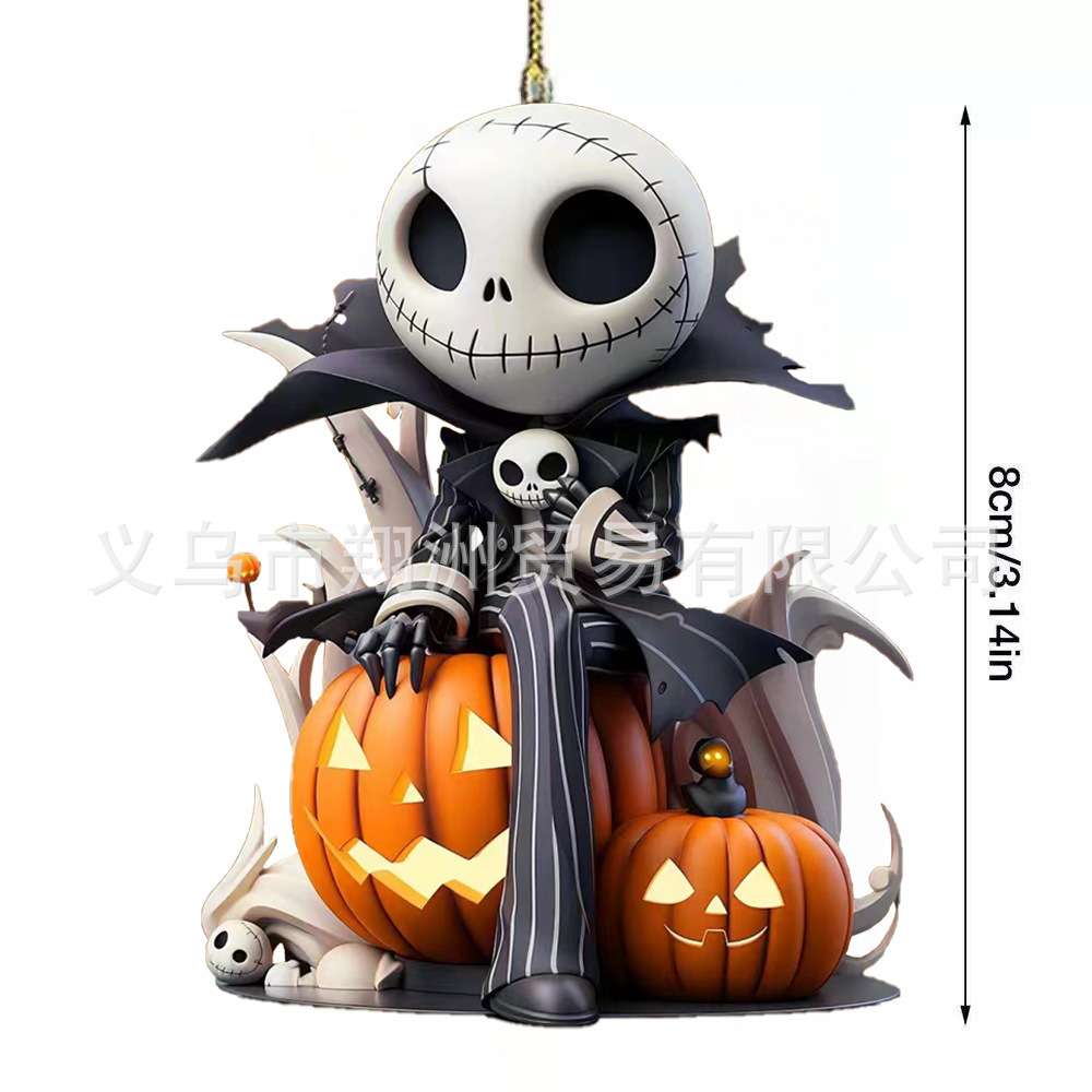Colgantes de automóviles de Halloween transfronterizos creativos calabaza Jack Vampiro decoración espejo retrovisor llaveros colgantes de fiesta