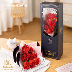 Compatible with LEGO Rose Everlasting Flower Bouquet Building Block Brain Teaser Assembly Toy DIY Handmade 520 Valentine's Teacher's Day Gift