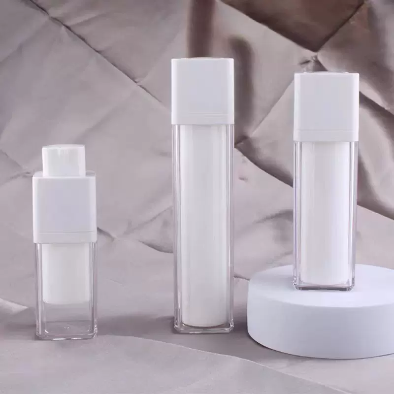 15ml30ml50ml四方旋转真空瓶按压式精华乳液瓶化妆品便携分装瓶