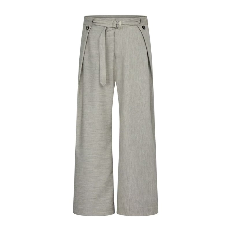 2025 New Design Minimalist Versatile Solid Color Elastic Waist High-Waisted Drapey Casual Pants American-Style Wide-Leg Sweatpants