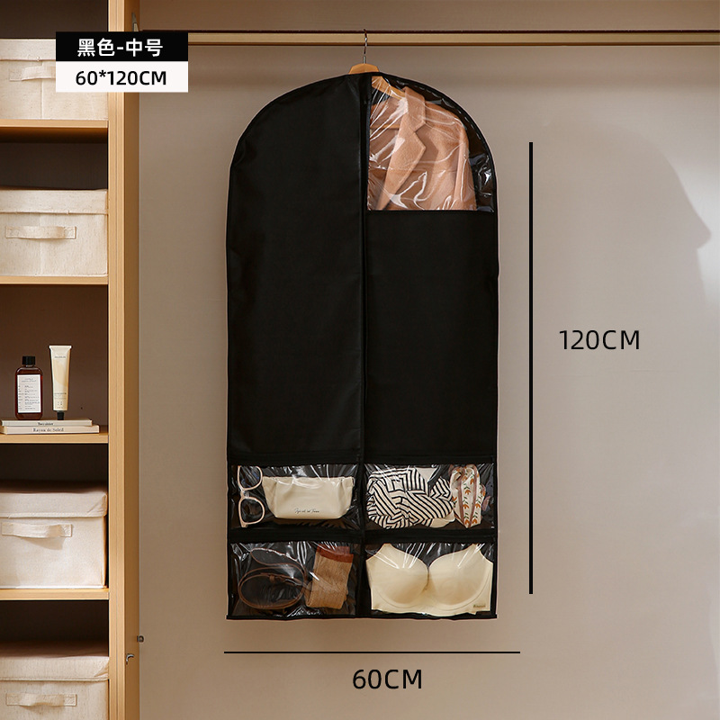 Nueva bolsa de polvo multifuncional con cuadrícula para ropa doméstica cubierta de polvo armario visual colgante artefacto de almacenamiento
