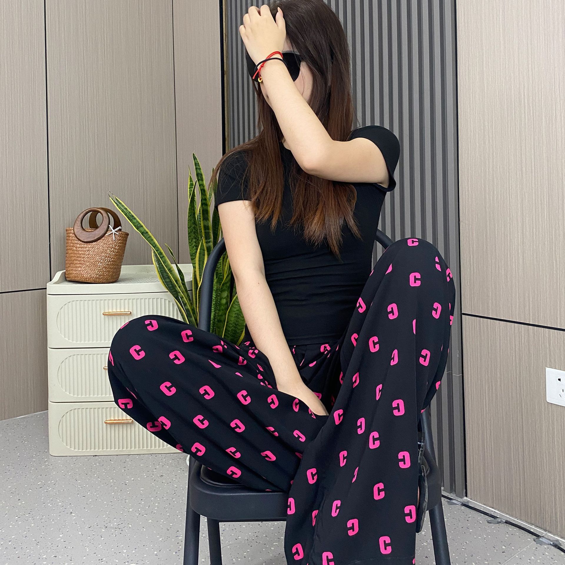 [5 días de preventa] [Pantalones de seda de algodón] Pantalones de pijama de seda de algodón para mujer