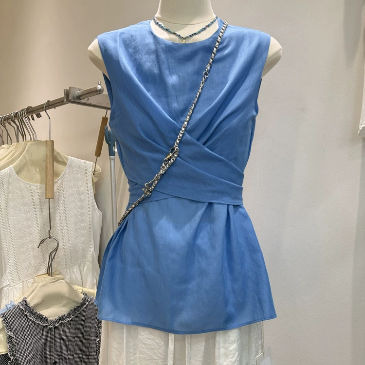 Летний женский жилет 2025 года, свободный крой, завязка на талии, повседневный, универсальный, для работы.