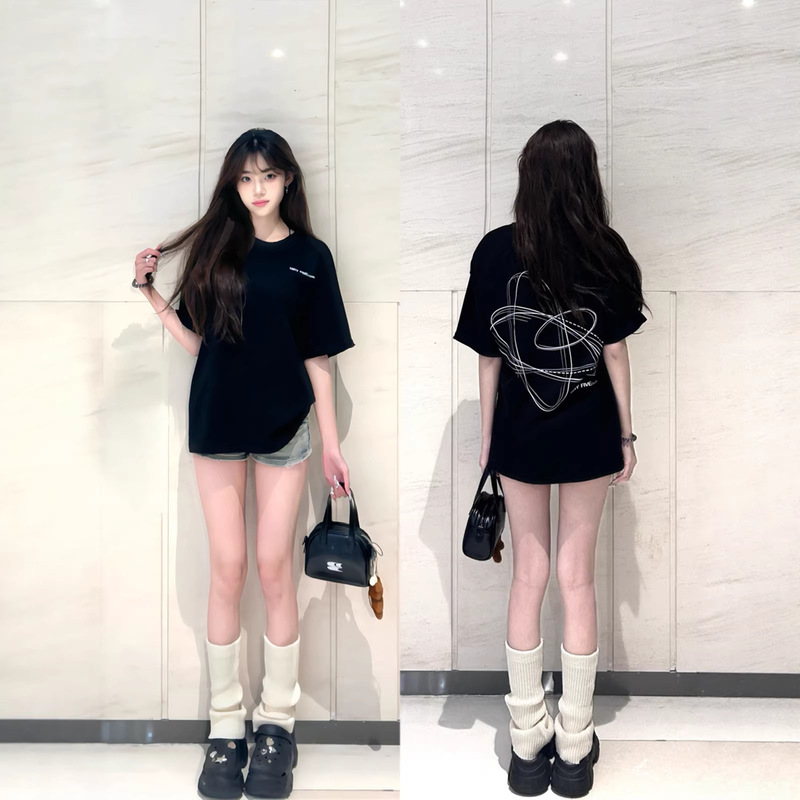 Plus-Size American-Style Trendy Brand Oversized 150kg Short-Sleeve Women's T-Shirt Summer 2026 New Retro Street Style Loose Top Plus-Size American-Style Trendy Brand Oversized 150kg Short-Sleeve Women's T-Shirt Summer 2026 New Retro Street Style Loose Top